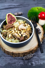 Quinoa aux champignons et pignons de pin