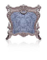 Silver fire screen isolated on white background