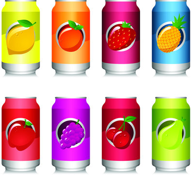 fruit soda cans