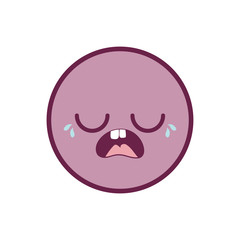 Obraz premium crying circle kawaii cartoon vector design