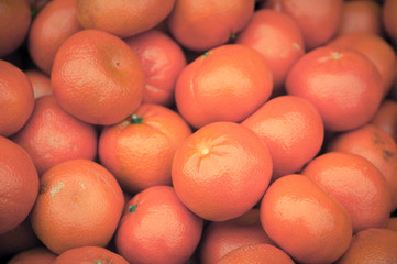 Organic clementines for sale in a small market