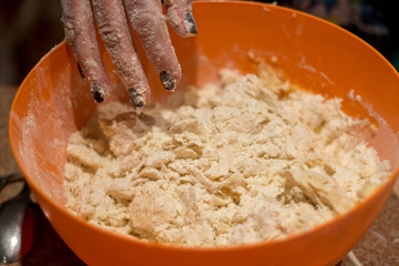 Kneading the dough