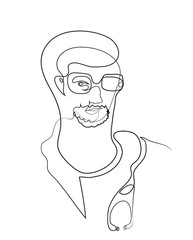 One continuous line drawing of doctor. Simple line art drawing of doctor.