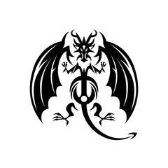Creative Tribal Dragon Logo Design Vector Illustration