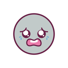 crying circle kawaii cartoon vector design