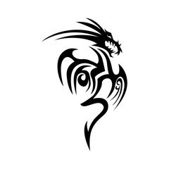 Creative Tribal Dragon Logo Design Vector Illustration