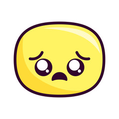 Fototapeta premium sad oval kawaii cartoon vector design