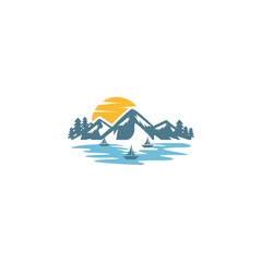 Lake Logo Mountain Vector Images