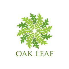 Green Creative Oak Tree Logo Design Symbol Illustration