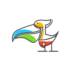 Pelican bird Logo abstract design vector template