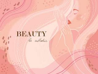 Abstract  universal  beauty template, fashion portrait. Cover, invitation, banner, placard, brochure, poster, card, flyer etc.