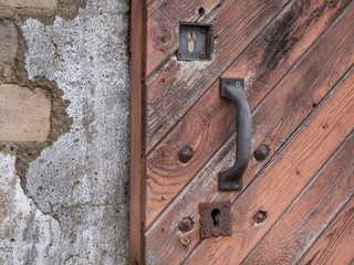 Old gates, doors, handles and locks in the old city of Tallinn