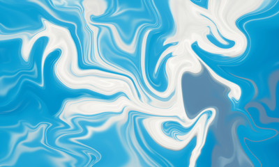 Beautiful blue and white marble texture liquid fluid abstract