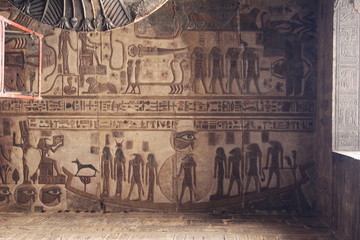 Beautiful ceiling drawings in Khnum Temple in Esna in Luxor