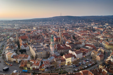 Aerial photo of medieval Sopron