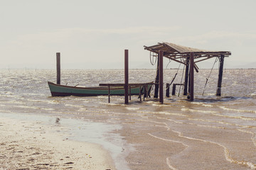  canoes on the edge of a pond