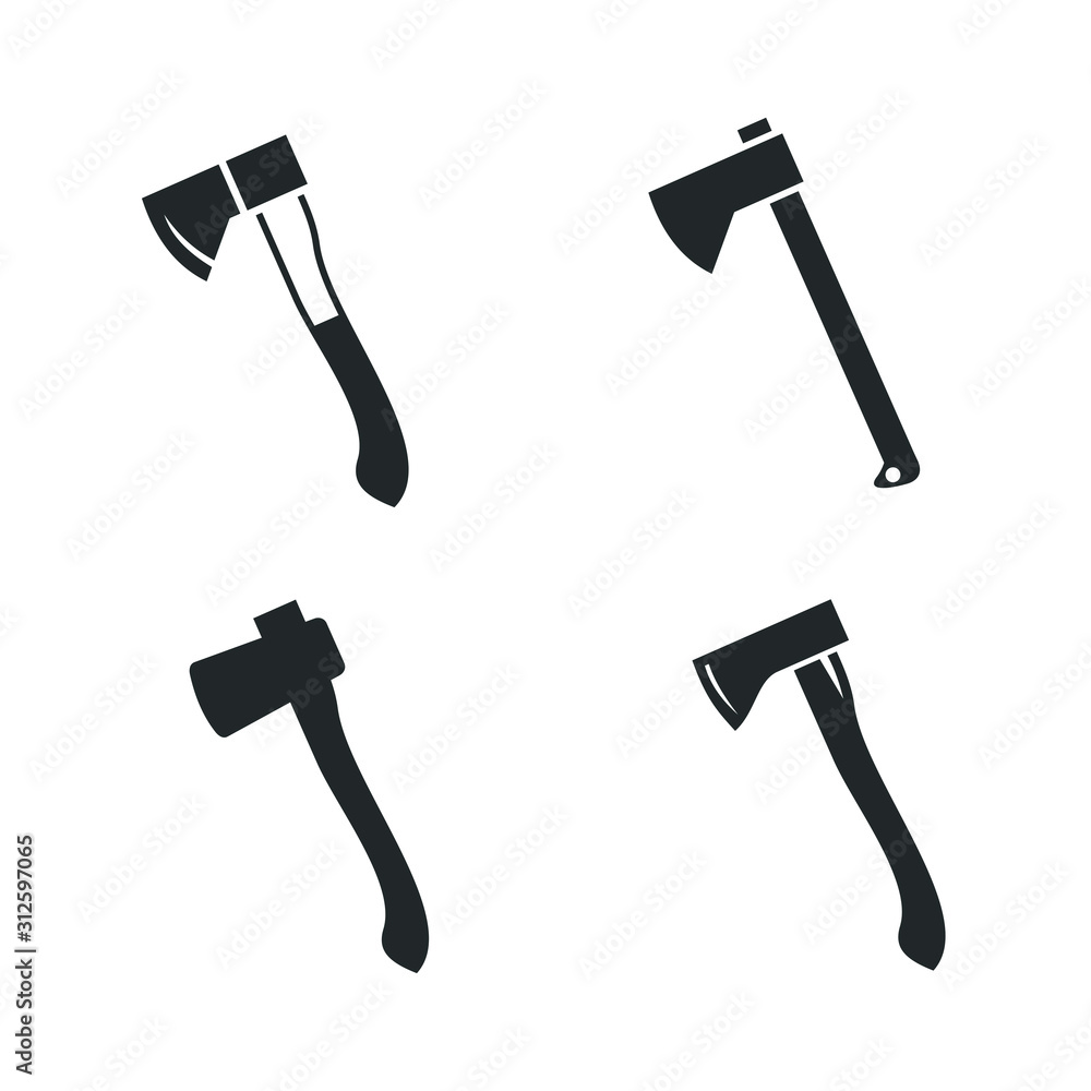 Aufkleber Axe icon template color editable. Axe symbol vector sign isolated on white background illustration for graphic and web design.