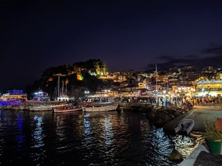 Fototapeta na wymiar Beautiful harbour at night