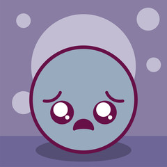 sad kawaii circle cartoon vector design