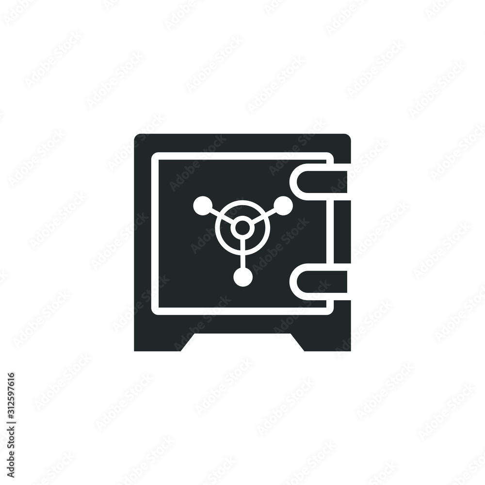 Aufkleber safe deposit box icon template color editable. bank vault symbol vector sign isolated on white backg