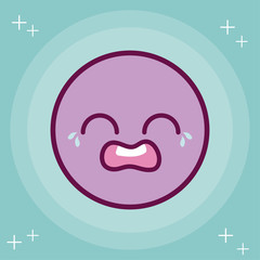 crying kawaii circle cartoon vector design