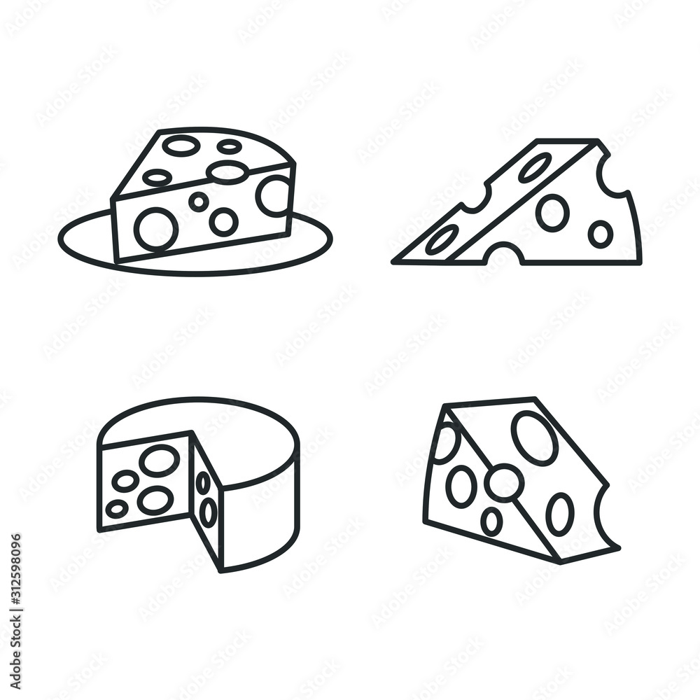 Poster Cheese icon template color editable. Cheese symbol vector sign isolated on white background illustration for graphic and web design.