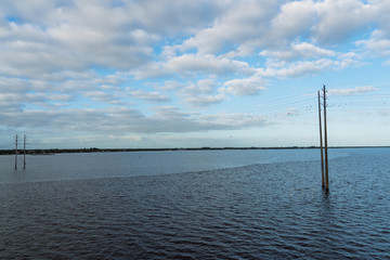 The peace river split into two colors at Punta Gorda and Port Charlotte