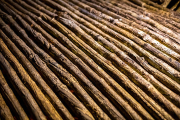 Rough wooden sticks design texture close up