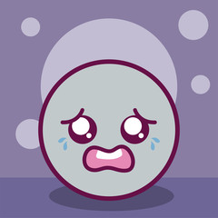 crying kawaii circle cartoon vector design