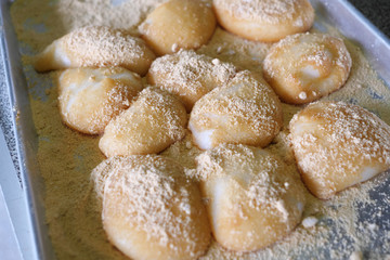 Japanese Kinako Mochi / topping is soy flour