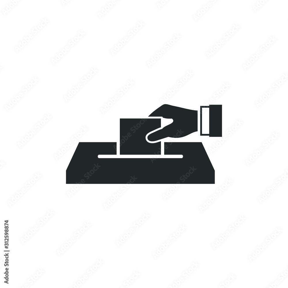Poster election vote concept icon template color editable. voting ballot box symbol vector sign isolated on
