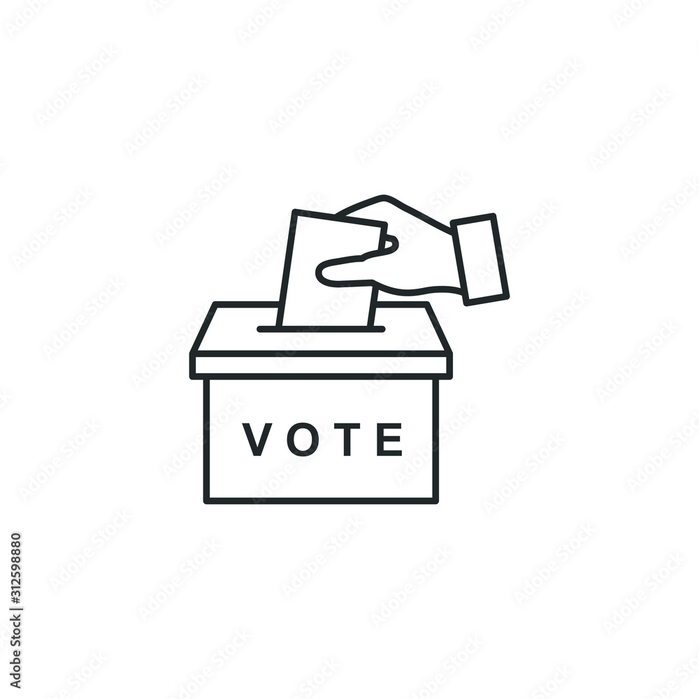 Poster election vote concept icon template color editable. voting ballot box symbol vector sign isolated on