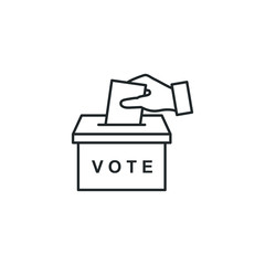 Election Vote concept icon template color editable. voting ballot box symbol vector sign isolated on white background illustration for graphic and web design.