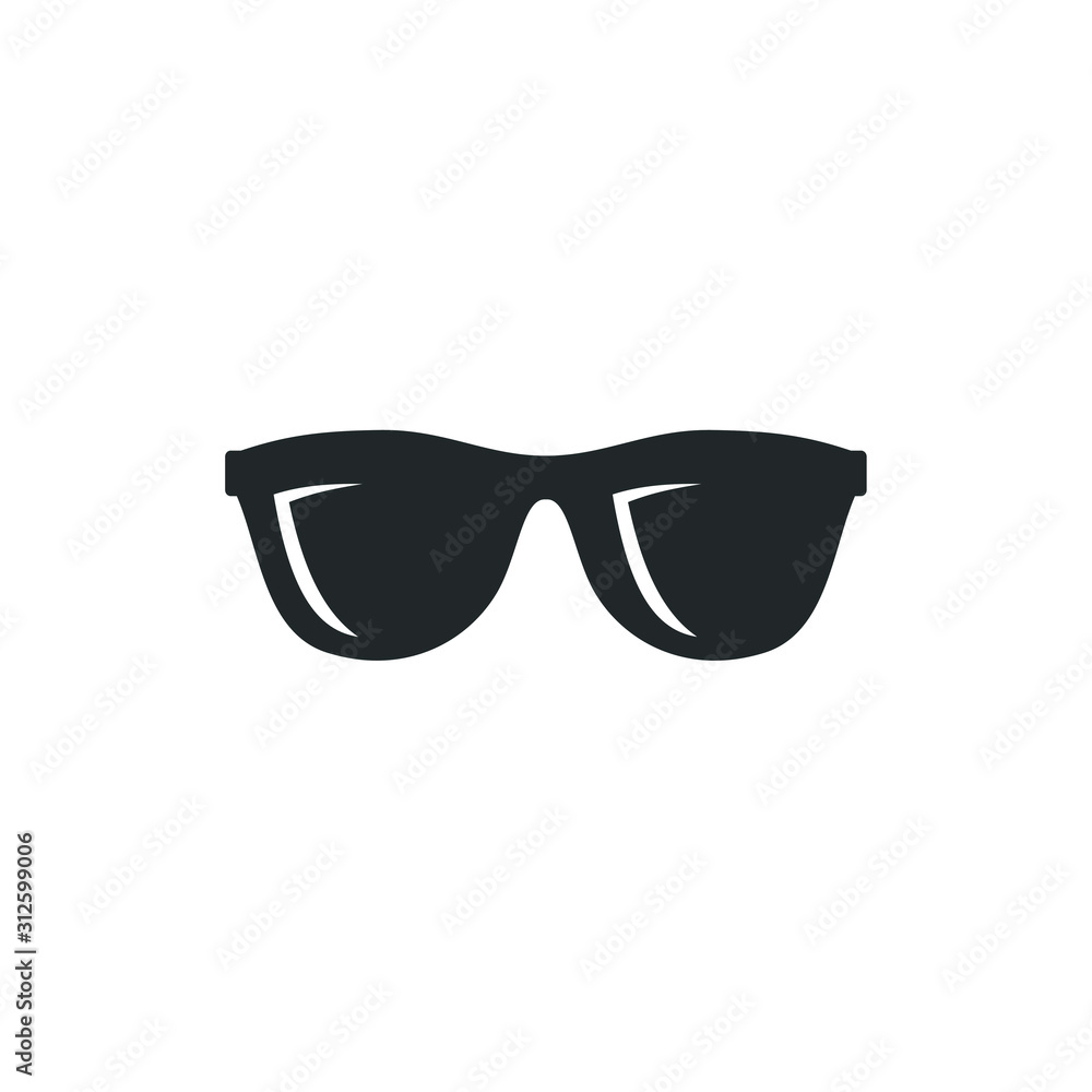 Poster glasses black silhouette icon template color editable. glasses symbol vector sign isolated on white 