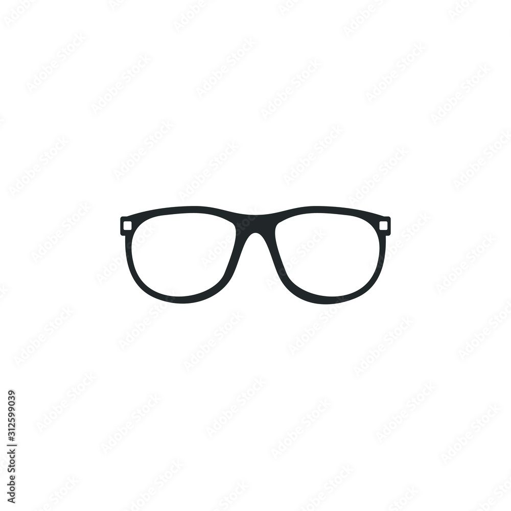 Poster glasses black silhouette icon template color editable. glasses symbol vector sign isolated on white 