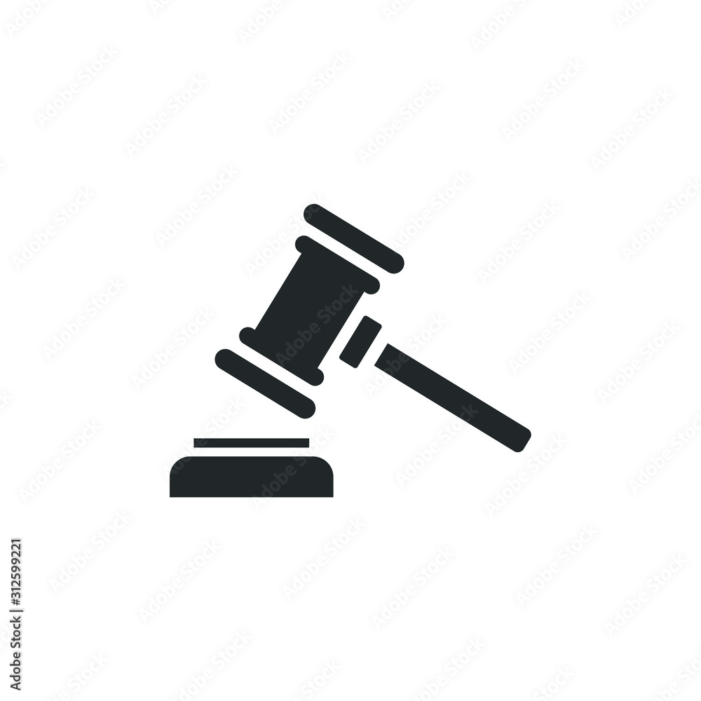 Poster judge gavel auction icon template color editable. auction hammer symbol vector sign isolated on whit