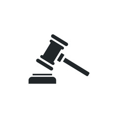 Judge Gavel Auction icon template color editable. Auction Hammer symbol vector sign isolated on white background illustration for graphic and web design.