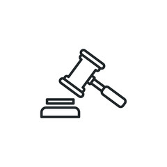 Judge Gavel Auction icon template color editable. Auction Hammer symbol vector sign isolated on white background illustration for graphic and web design.