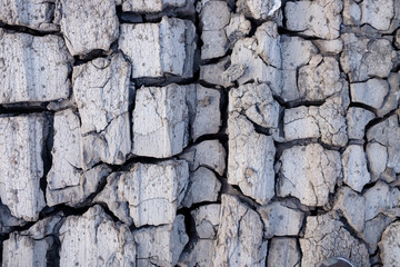 Close up of crack soil and muddy in the dry season textures, Patterns and texture cracked soil of sunny dried earth soil, Dried cracked earth soil ground background, Dry and cracked earth texture