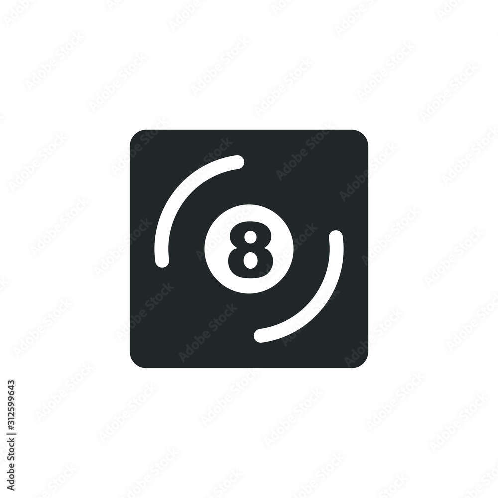 Aufkleber eight ball billiards icon template color editable. pool eight ball symbol vector sign isolated on wh