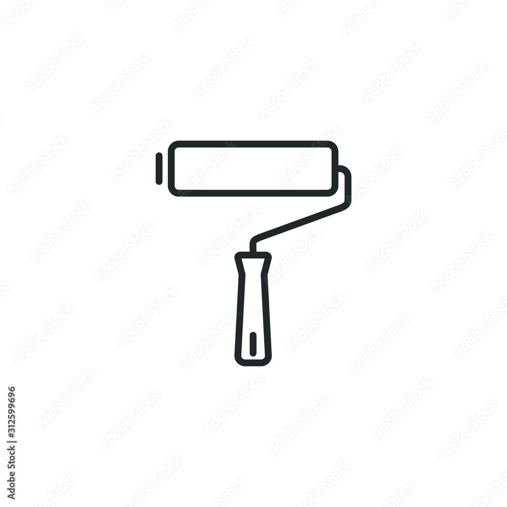 Aufkleber roller paint icon template color editable. paint roller symbol vector sign isolated on white backgro