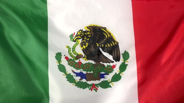4K HD video of a Mexican flag blowing in the breeze