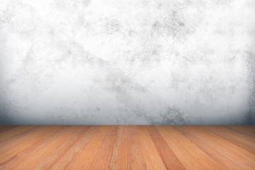 Wood table top on white background. Used for product placement or montage.