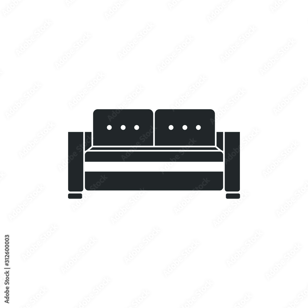 Poster sofa furniture couch icon template color editable. sofa furniture symbol vector sign isolated on whi