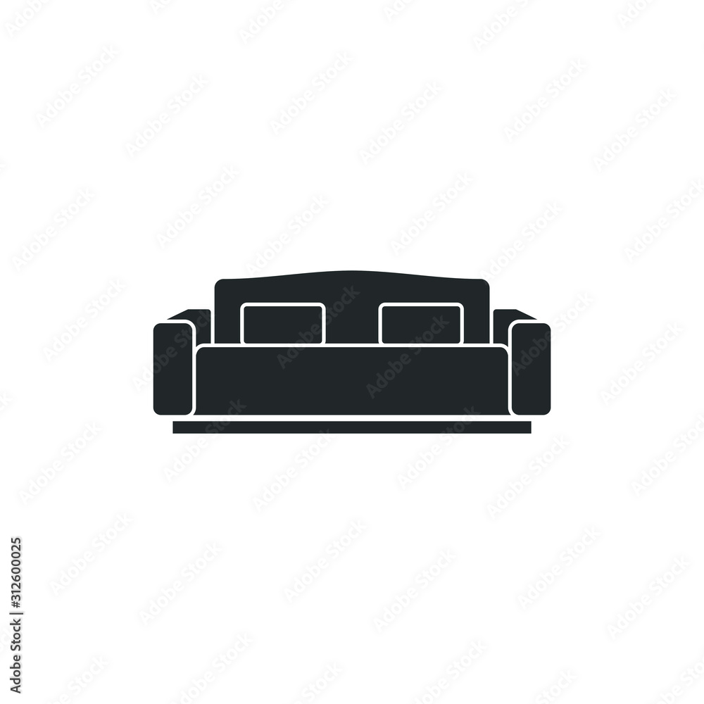 Poster sofa furniture couch icon template color editable. sofa furniture symbol vector sign isolated on whi