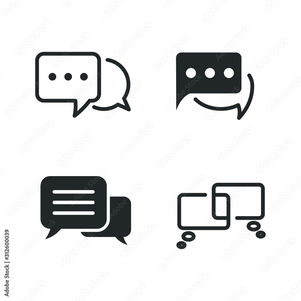 Aufkleber Buble Chat and quote icon template color editable. Buble Chat and quote symbol vector sign isolated on white background illustration for graphic and web design.