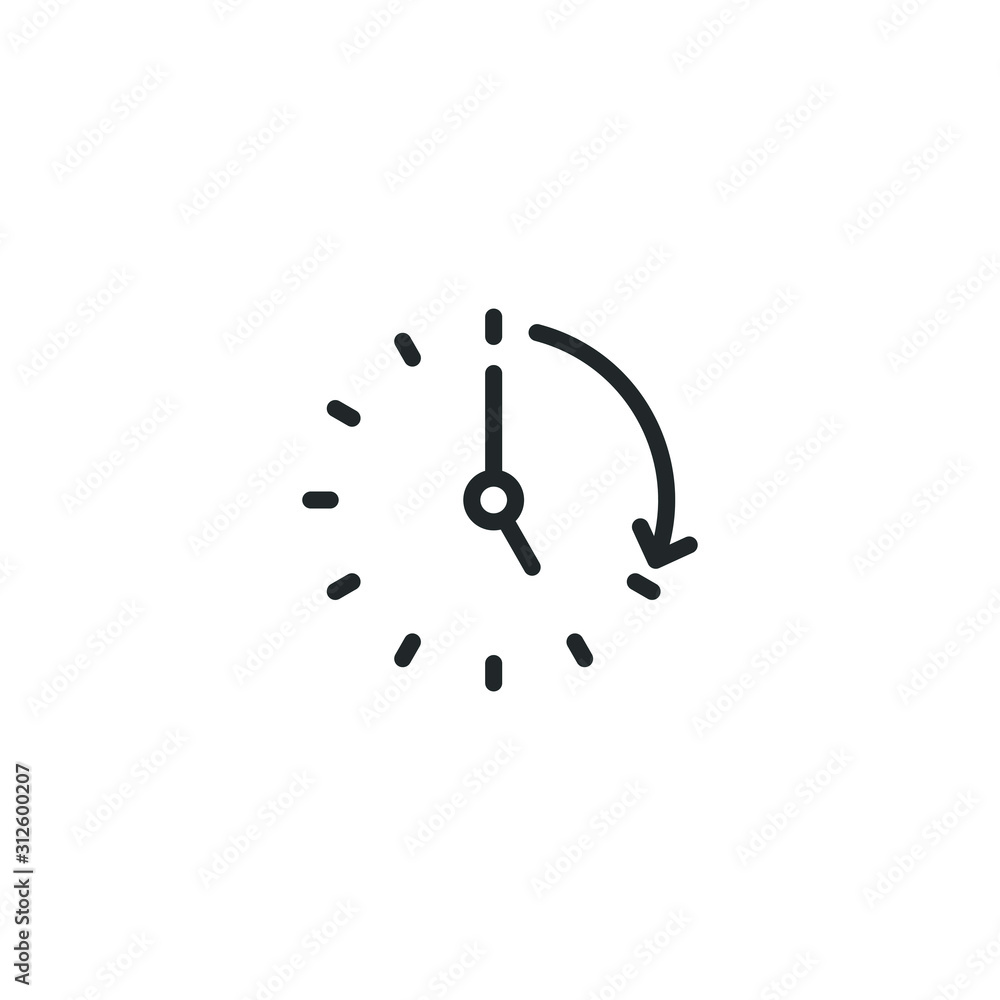 Fototapete Simple icon template color editable. Time Management symbol vector sign isolated on white background illustration for graphic and web design.