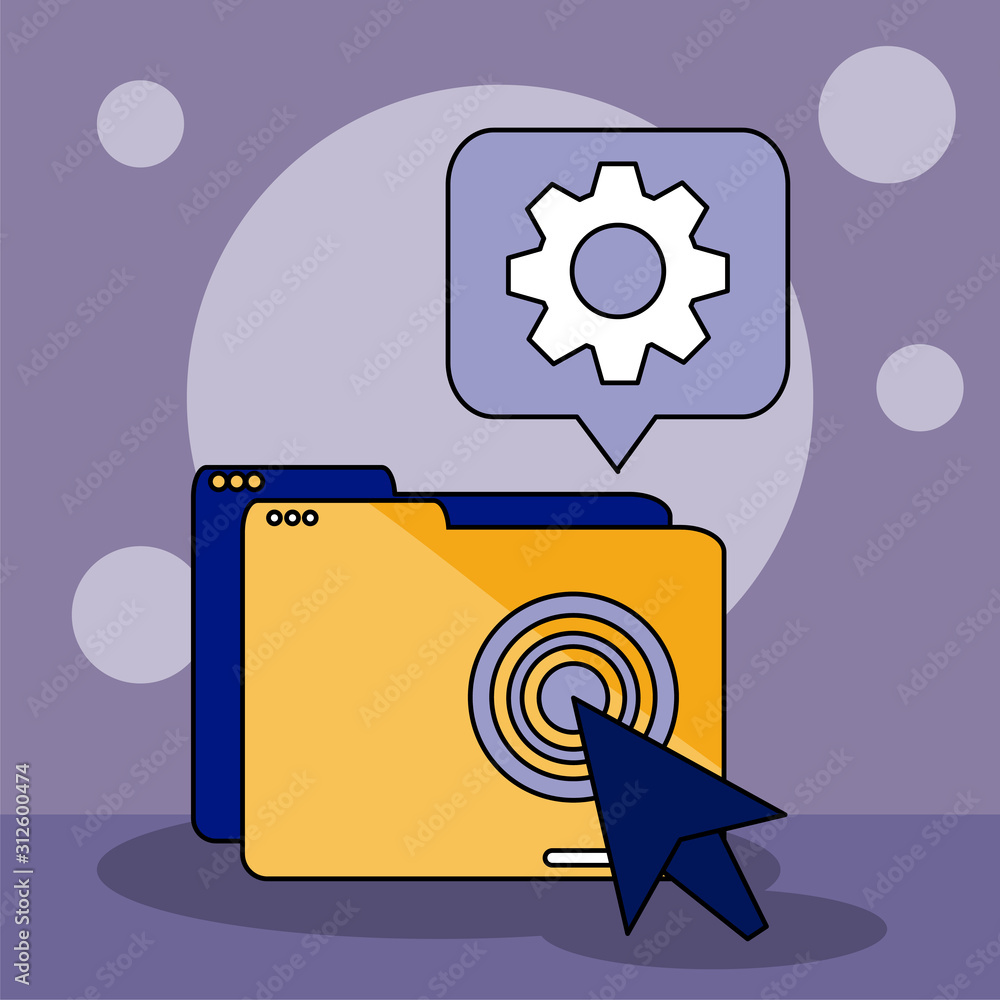 Aufkleber file bubble and cursor vector design