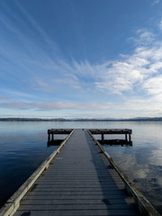 Fototapeta na wymiar Lake Washington Winter Sky Calm Water
