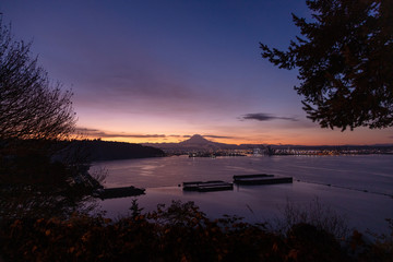 Mt Rainier Sunrise Tacoma Puget Sound PNW